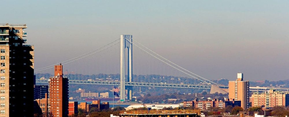 Verrazzano-Narrows Bridge skyline near Oceana, Brighton Beach Brooklyn